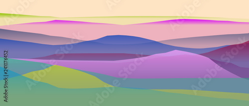 Farbige Berge, Wellen, abstrakte Oberfläche, moderner Hintergrund, Vektorgrafik Illustration für dein Projekt