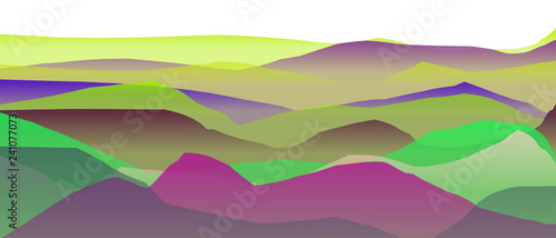 Farbige Berge, Wellen, abstrakte Oberfläche, moderner Hintergrund, Vektorgrafik Illustration für dein Projekt