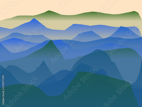 Farbige Berge, Wellen, abstrakte Oberfläche, moderner Hintergrund, Vektorgrafik Illustration für dein Projekt