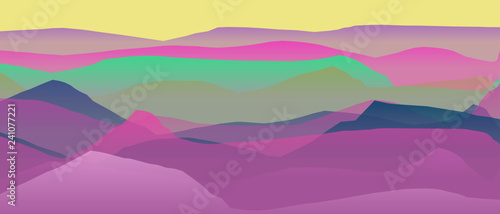 Farbige Berge, Wellen, abstrakte Oberfläche, moderner Hintergrund, Vektorgrafik Illustration für dein Projekt