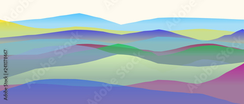 Farbige Berge, Wellen, abstrakte Oberfläche, moderner Hintergrund, Vektorgrafik Illustration für dein Projekt