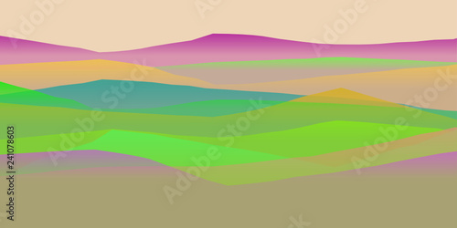 Farbige Berge, Wellen, abstrakte Oberfläche, moderner Hintergrund, Vektorgrafik Illustration für dein Projekt