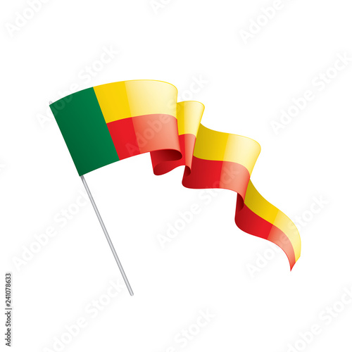 Benin flag  vector illustration on a white background