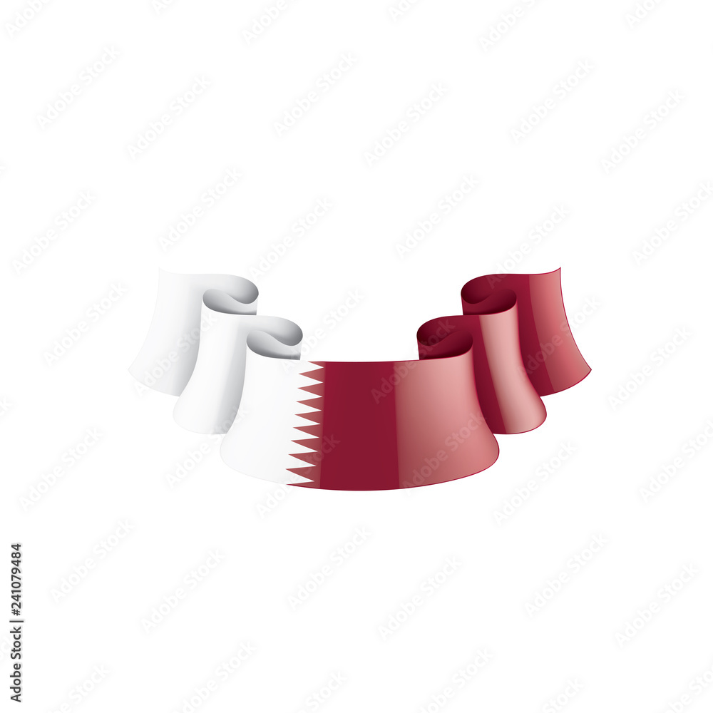Fototapeta premium Qatar flag, vector illustration on a white background
