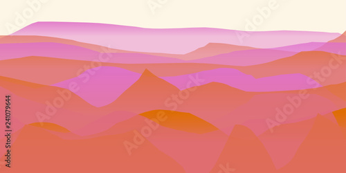 Farbige Berge, Wellen, abstrakte Oberfläche, moderner Hintergrund, Vektorgrafik Illustration für dein Projekt
