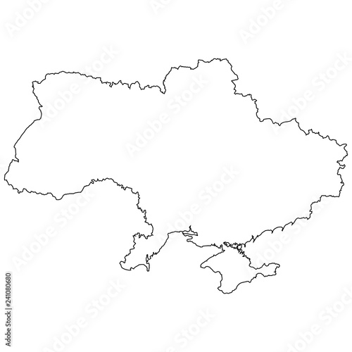 Outline country of the state of ukraine  vector of the border outline of the state of ukraine