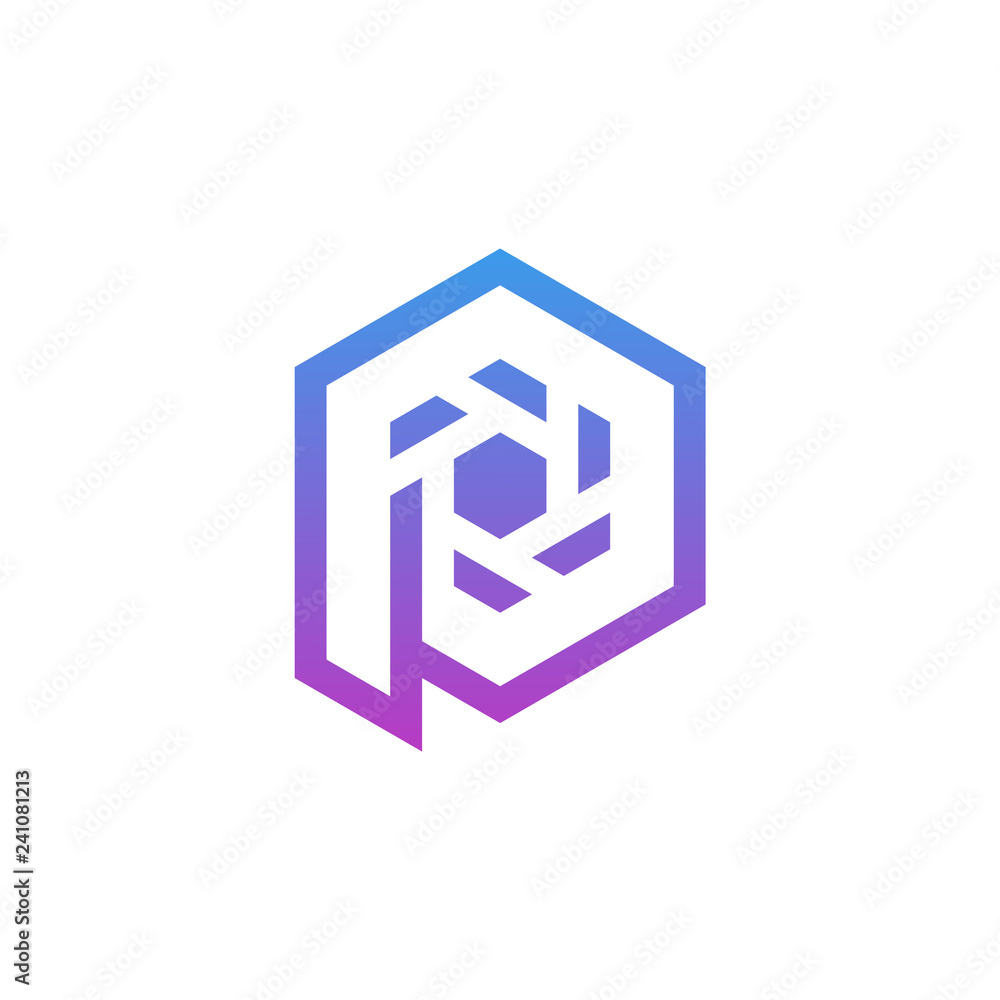 Letter P logo icon design template elements, Initial P with Hexagon logo concept - Vector Letter P logo icon design template elements, Initial P with Hexagon logo concept - Vector