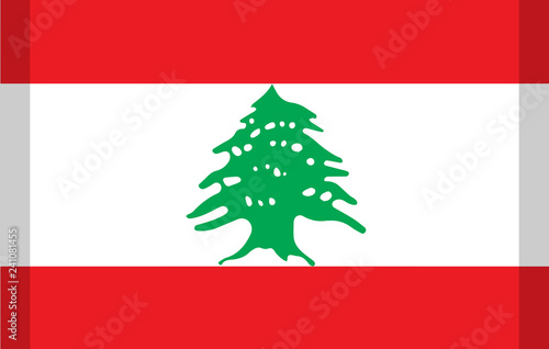 Lebanon simple isolated vector flag with shadow