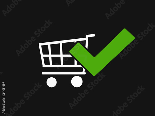 shopping cart tick check ok...