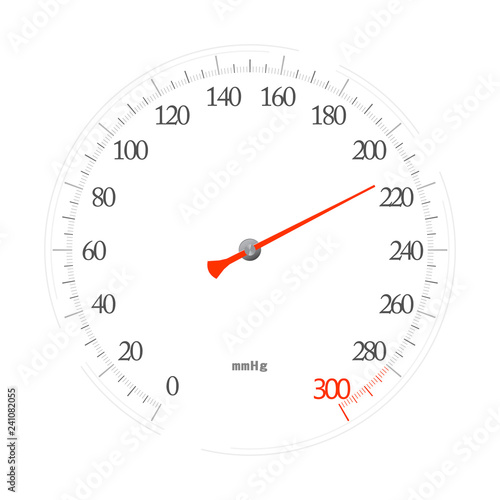 Sphygmomanometer (mechanical tonometer) isolated on white background.