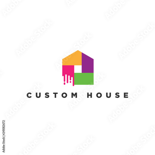 Colorful House Paint Logo Symbol Icon