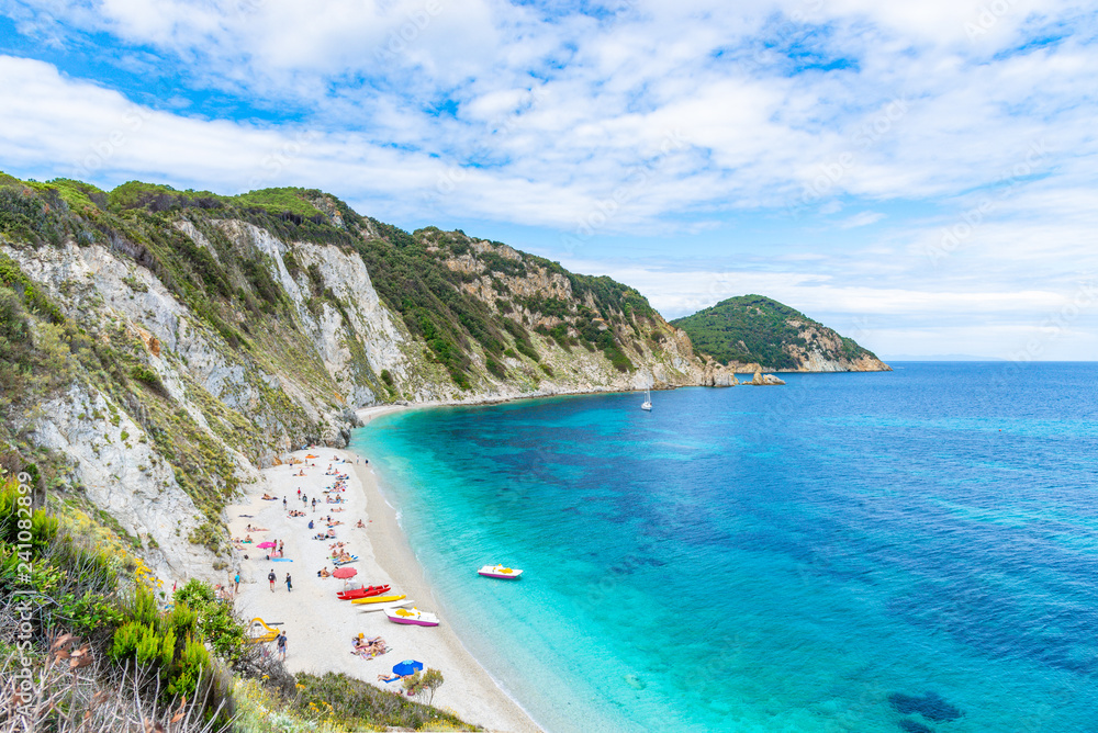 Fototapeta premium Landscape with Sansone beach, Elba Island, Tuscany, Italy