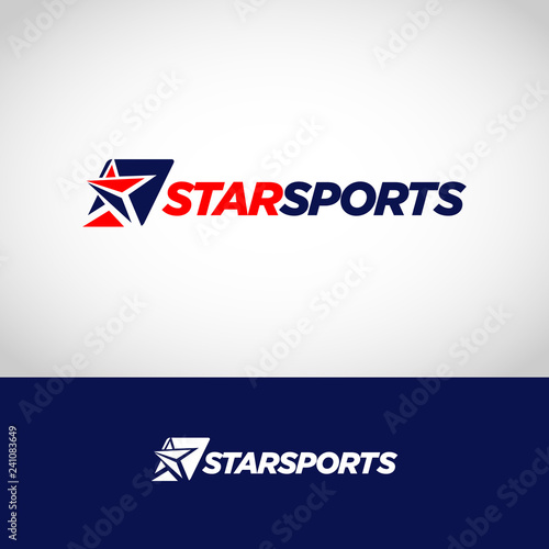 Abstract Blue Red Sport Star Logo Symbol