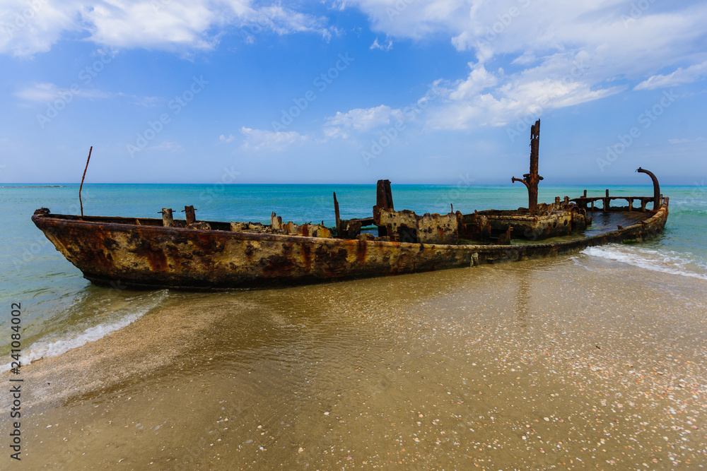 Rusty shipwreck