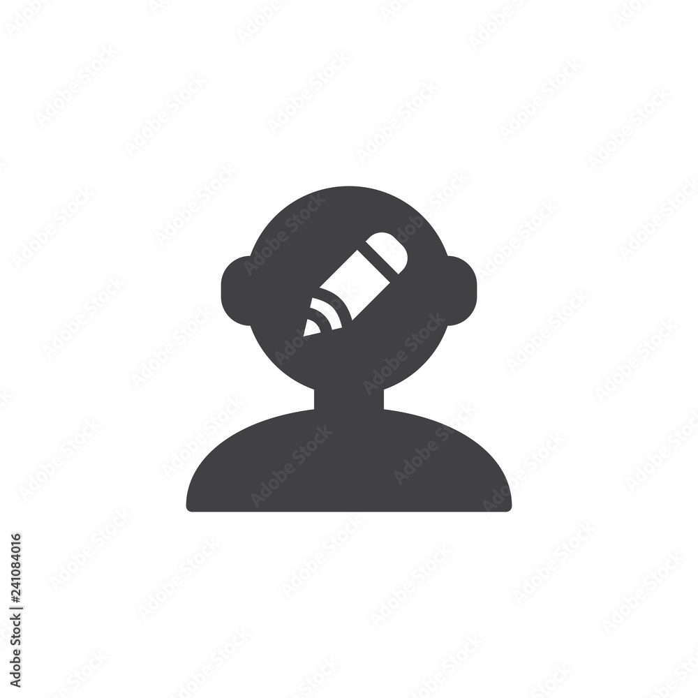 Human head with pencil vector icon. filled flat sign for mobile concept and web design. Pencil inside head simple solid icon. Symbol, logo illustration. Pixel perfect vector graphics Human head with pencil vector icon. filled flat sign for mobile concept and web design. Pencil inside head simple solid icon. Symbol, logo illustration. Pixel perfect vector graphics