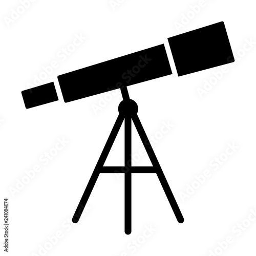 Optical telescope for observational astronomy flat vector icon for apps and websites