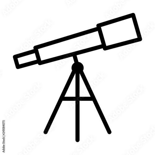 Optical telescope for observational astronomy line art vector icon for apps and websites