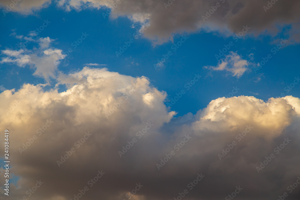 Clouds in the sky at sunset as a background