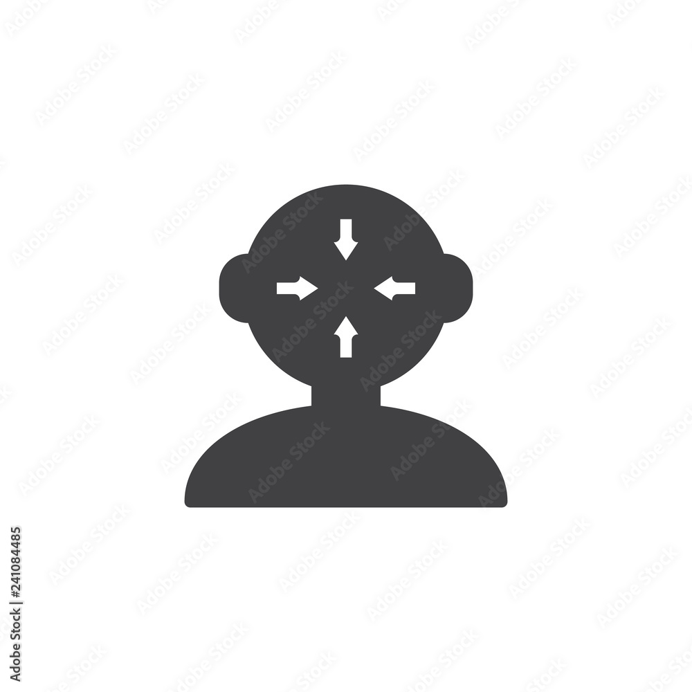 Human mind think vector icon. filled flat sign for mobile concept and web design. Human head with arrows simple solid icon. Symbol, logo illustration. Pixel perfect vector graphics Human mind think vector icon. filled flat sign for mobile concept and web design. Human head with arrows simple solid icon. Symbol, logo illustration. Pixel perfect vector graphics