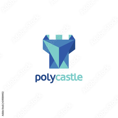 Modern Blue Abstract Castle Logo © logomills