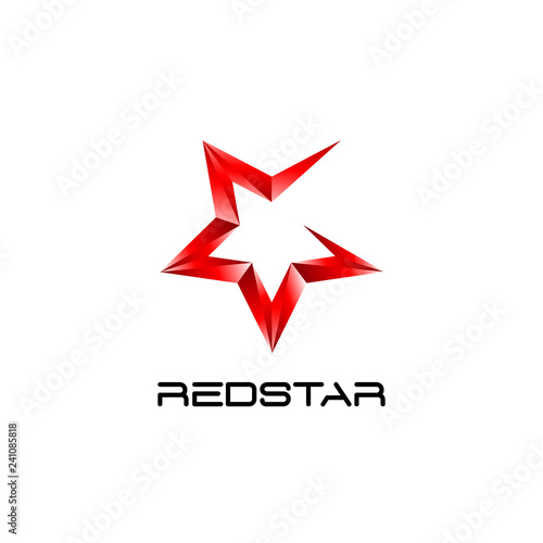 Abstract Red Star Logo Symbol Icon