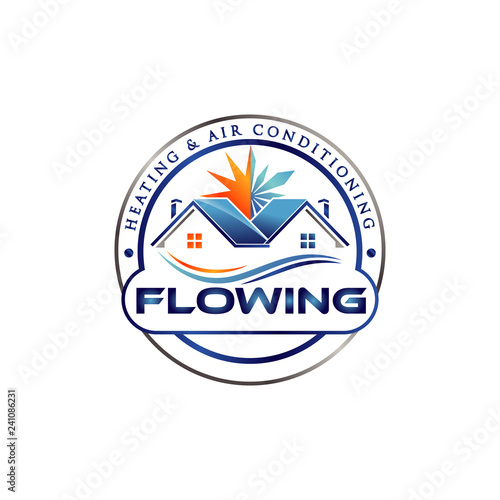 Home Air Conditioner Property Logo Symbol Icon