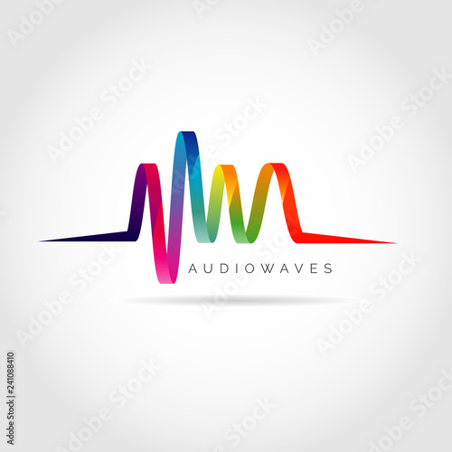 Colorful Audio Waves Logo Symbol Icon