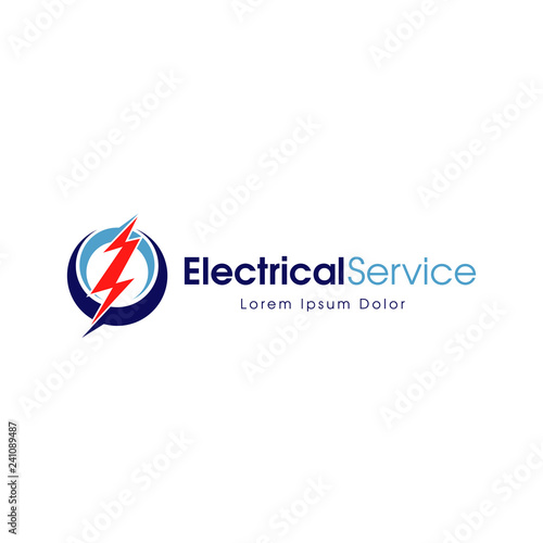 Blue Electrical Service Logo Sign Symbol Icon