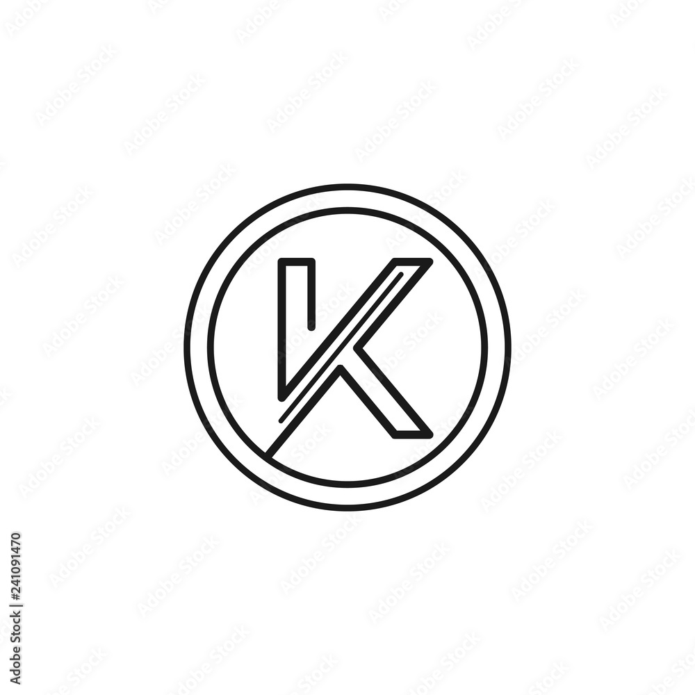 Abstract Letter K Line Art Logo Sign Symbol Icon Abstract Letter K Line Art Logo Sign Symbol Icon
