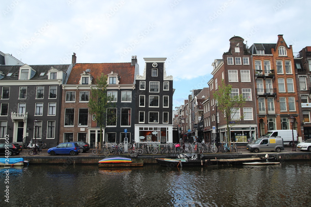 Häuserfronten Amsterdam - Fachwerk Fassaden in Holland