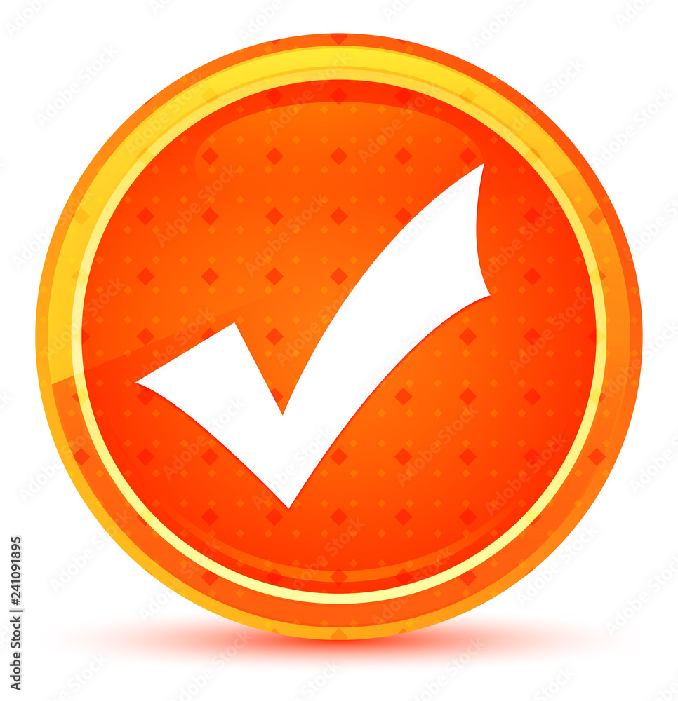 Checkmark icon natural orange round button Checkmark icon natural orange round button