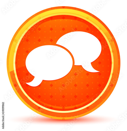 Bild auf Leinwand Chat icon natural orange round button