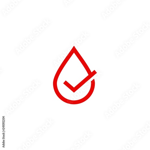 blood sauce drop check logo vector icon illustration