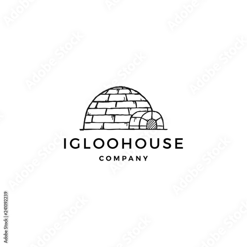 igloo house logo vector icon illustration