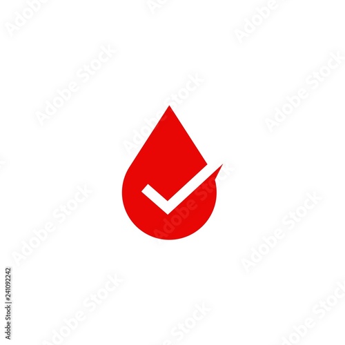 blood sauce drop check logo vector icon illustration