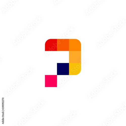 Free Download p letter pixel digital logo vector icon - GFXLoad