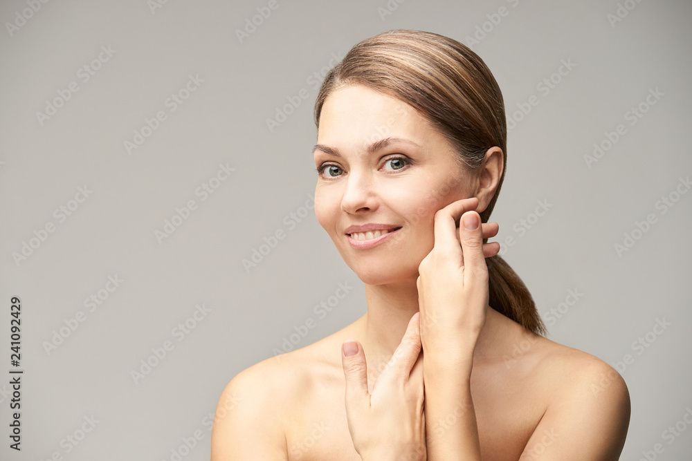 Beauty natural portrait. Facial skincare model. Fresh elegant women face. Cosmetology treatment Beauty natural portrait. Facial skincare model. Fresh elegant women face. Cosmetology treatment