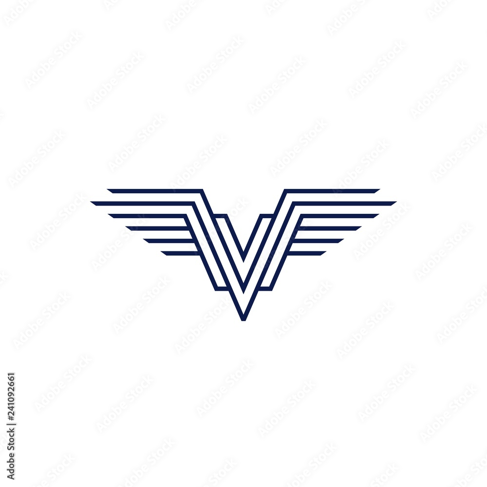 v wings logo vector emblem v wings logo vector emblem