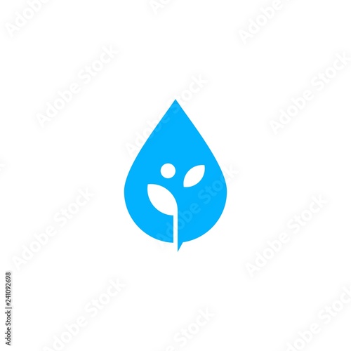 water drop leaf sprout logo vector icon illustration