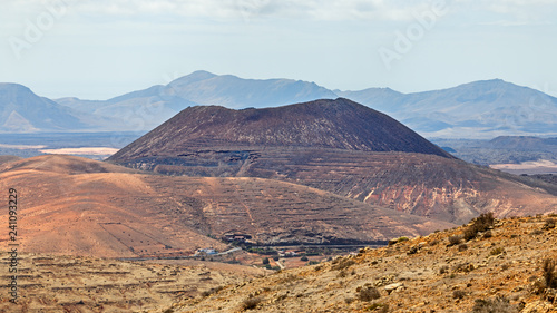 Volcanic Landscape Panorama in Fuerteventura, Canary