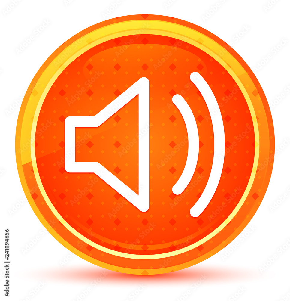Volume speaker icon natural orange round button Volume speaker icon natural orange round button