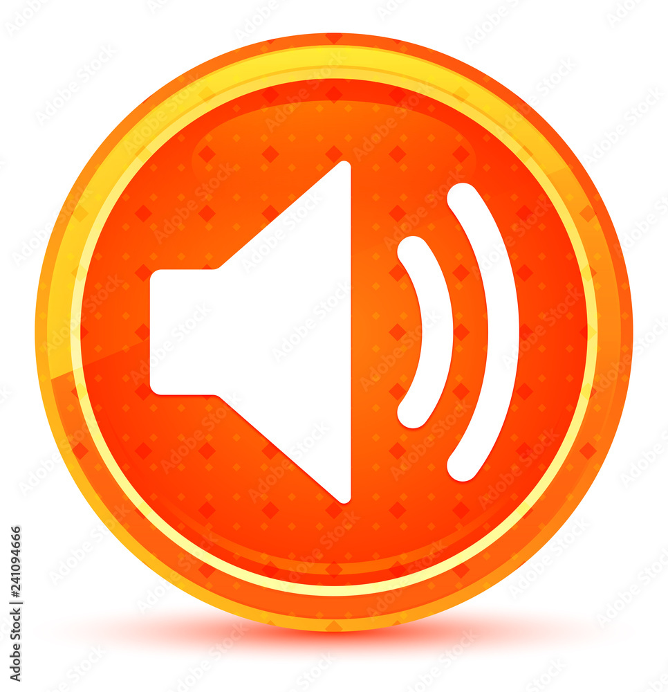 Volume speaker icon natural orange round button Volume speaker icon natural orange round button