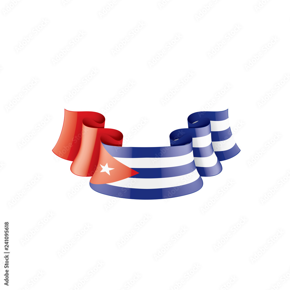 Obraz premium Cuba flag, vector illustration on a white background
