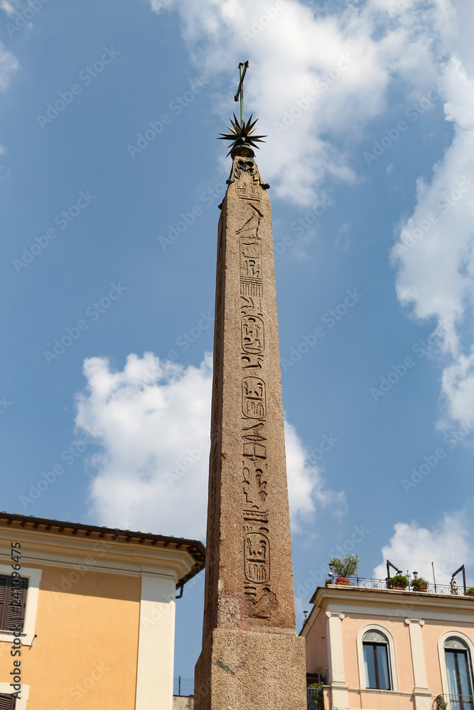 Obelisk in Pantheon Square - Piazza della Rotonda in Rome, Italy