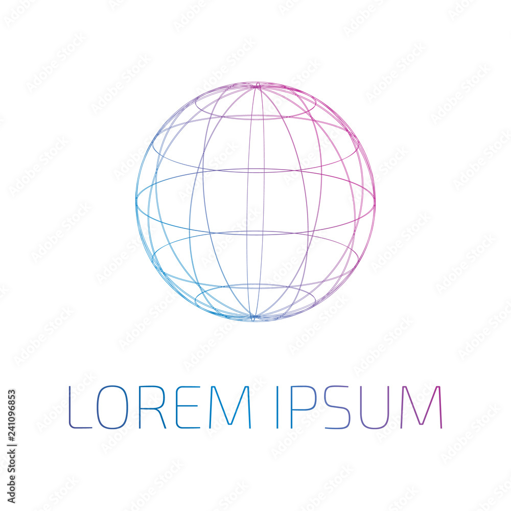 Abstract globe vector logo on the white Abstract globe vector logo on the white