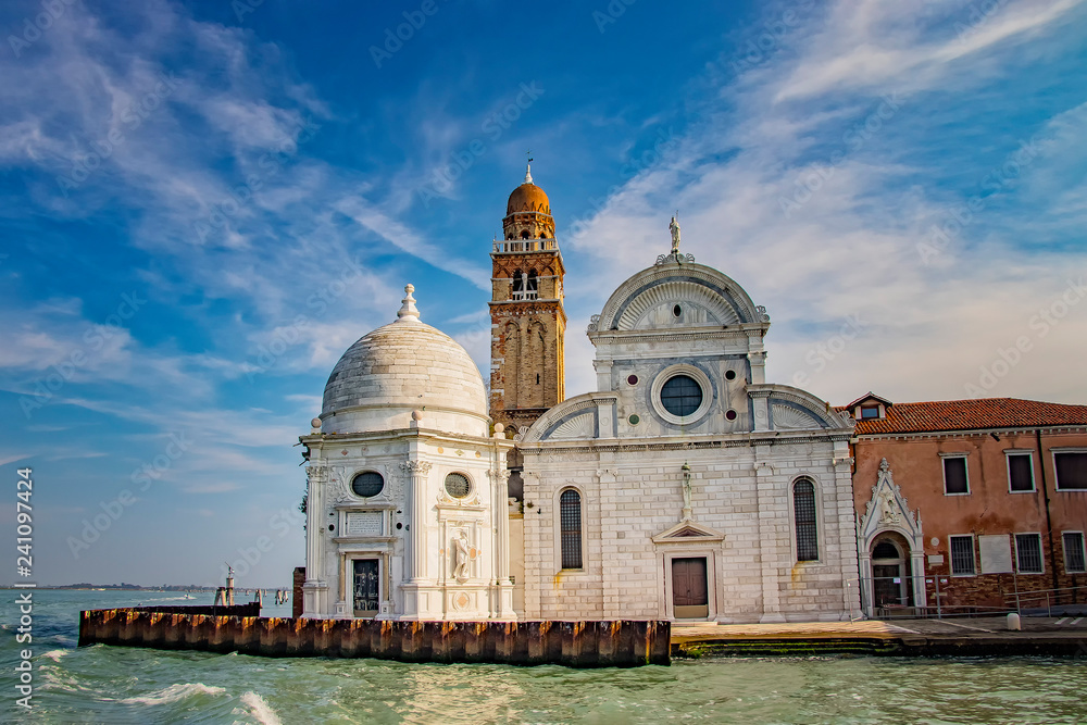 The beautiful white church in Venice