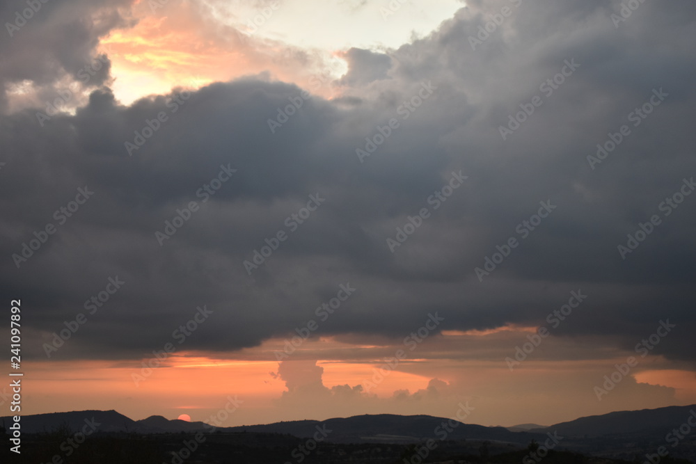 sunset in the mountains