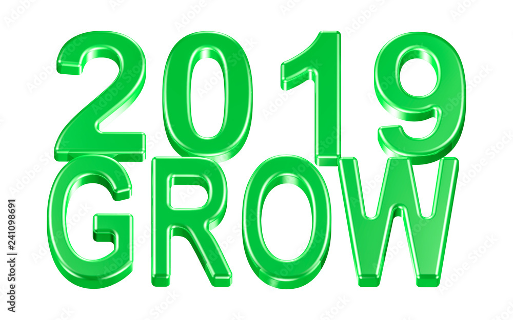 3d illustration of 2019 growing concept 3d illustration of 2019 growing concept
