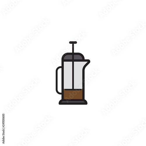 Coffee press flat vector icon sign symbol