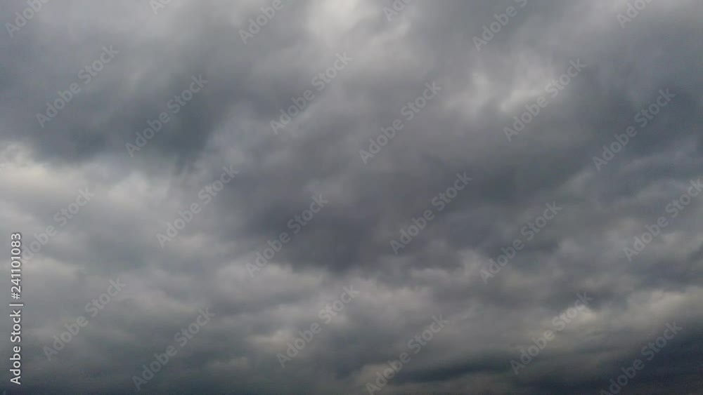 Ominous sky with nimbostratus clouds moving fast in air in a bad weather day and making a stormy and ghostly cloudy grey sky in time lapse Ominous sky with nimbostratus clouds moving fast in air in a bad weather day and making a stormy and ghostly cloudy grey sky in time lapse
